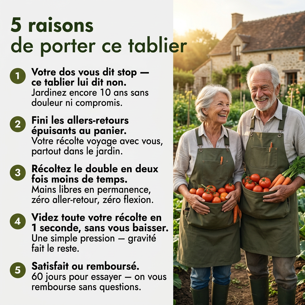 Le Tablier Récolte Ergonomique Imperméable